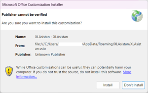XLAsistan kurulumu Adım 5