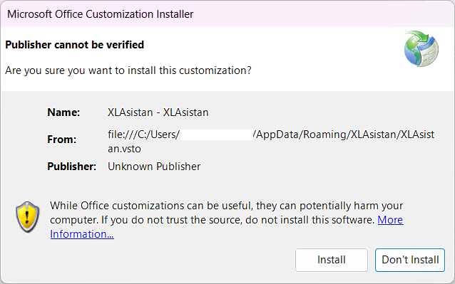 XLAsistan kurulumu Adım 5