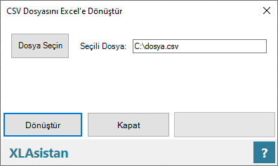 csv'yi excel'e dönüştür
