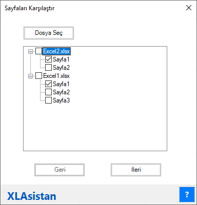 excel tablo karşılaştırma adım 1